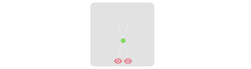 We see a ball in the center and two cords that meet in the center of the ball to form an X.
