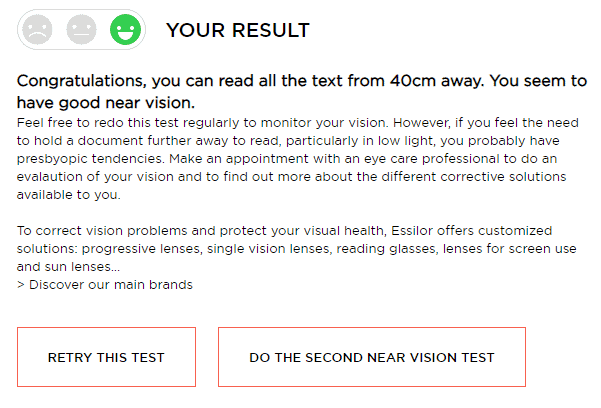 Resultados Test de Visión de Cerca Online 1 - MiMundoVisual.com